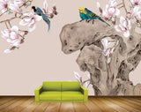 Avikalp MWZ1554 Pink White Flowers Tree Birds 3D HD Wallpaper Avikalp MWZ1554 Pink White Flowers Tree Birds 3D HD Wallpaper