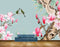 Avikalp MWZ1555 Pink White Flowers Birds HD Wallpaper