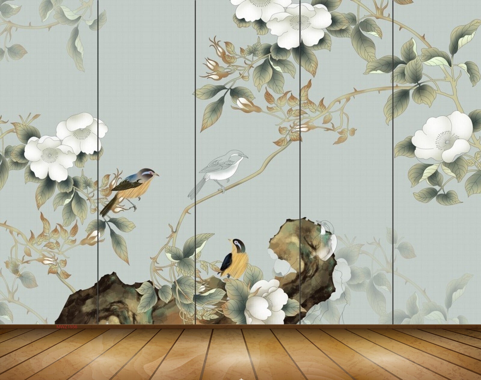 Avikalp MWZ1556 White Flowers Leaves 3D HD Wallpaper Avikalp MWZ1556 White Flowers Leaves 3D HD Wallpaper