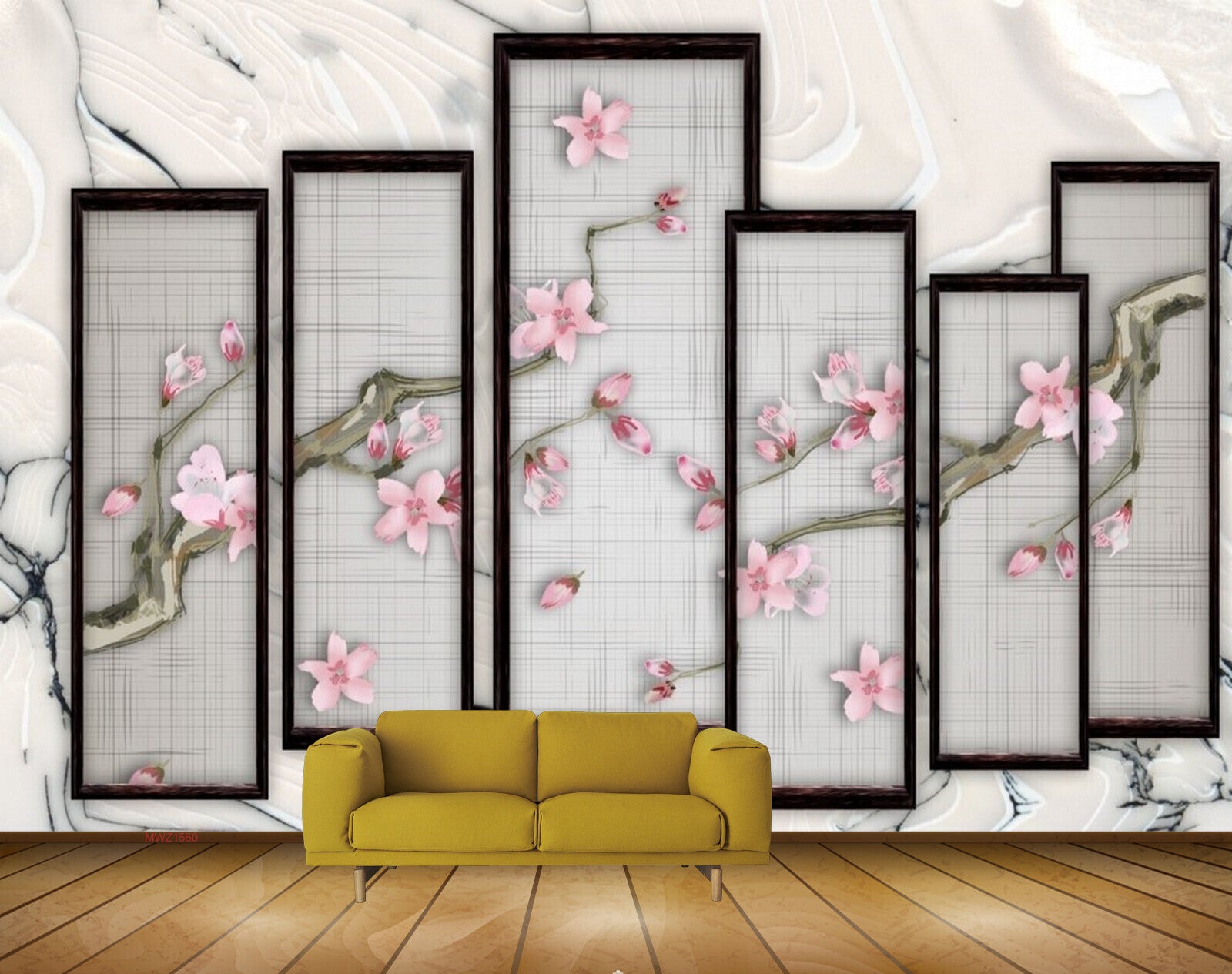 Avikalp MWZ1560 Pink White Flowers Branches 3D HD Wallpaper Avikalp MWZ1560 Pink White Flowers Branches 3D HD Wallpaper
