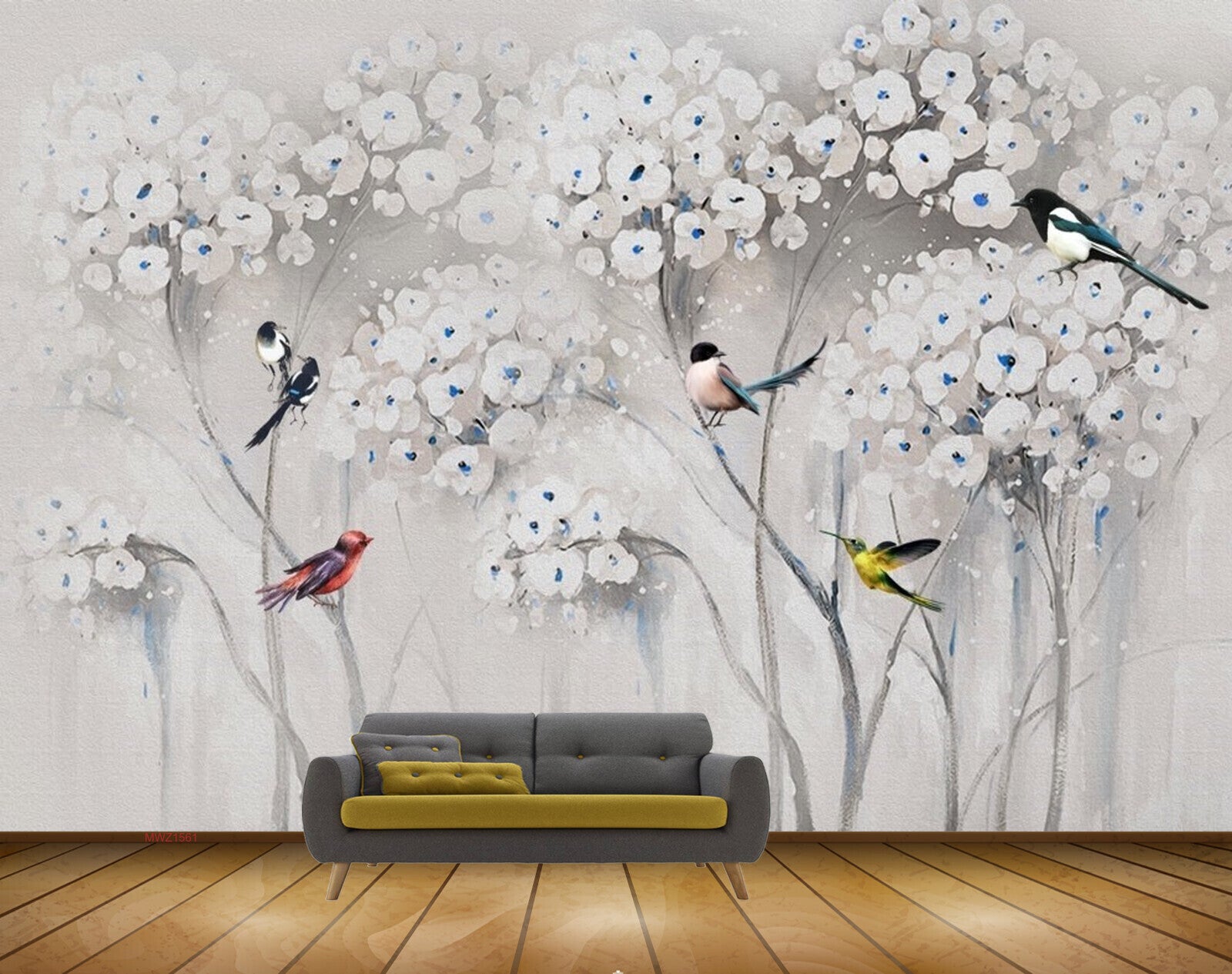 Avikalp MWZ1561 White Flowers Birds HD Wallpaper Avikalp MWZ1561 White Flowers Birds HD Wallpaper