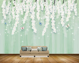Avikalp MWZ1570 White Flowers Butterflies 3D HD Wallpaper Avikalp MWZ1570 White Flowers Butterflies 3D HD Wallpaper