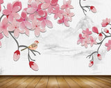 Avikalp MWZ1572 Pink White Flowers Bird 3D HD Wallpaper Avikalp MWZ1572 Pink White Flowers Bird 3D HD Wallpaper