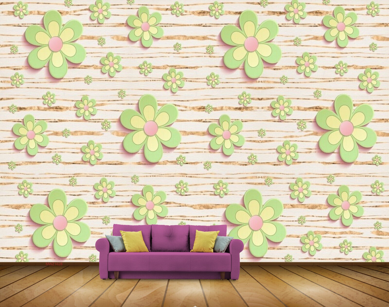 Avikalp MWZ1628 Green Pink Flowers HD Wallpaper Avikalp MWZ1628 Green Pink Flowers HD Wallpaper