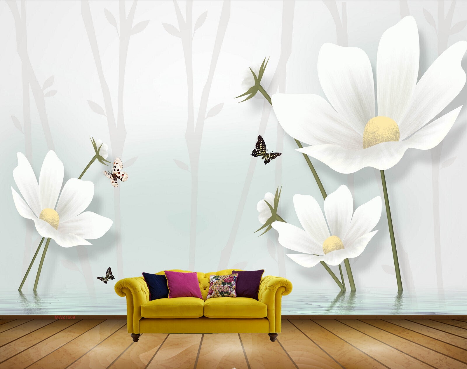 Avikalp MWZ1689 White Flowers Butterflies HD Wallpaper Avikalp MWZ1689 White Flowers Butterflies HD Wallpaper