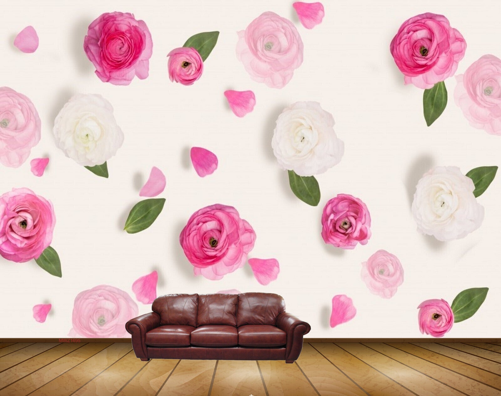 Avikalp MWZ1695 Pink White Flowers 3D HD Wallpaper Avikalp MWZ1695 Pink White Flowers 3D HD Wallpaper