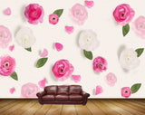 Avikalp MWZ1695 Pink White Flowers 3D HD Wallpaper Avikalp MWZ1695 Pink White Flowers 3D HD Wallpaper