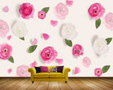 Avikalp MWZ1695 Pink White Flowers 3D HD Wallpaper Avikalp MWZ1695 Pink White Flowers 3D HD Wallpaper