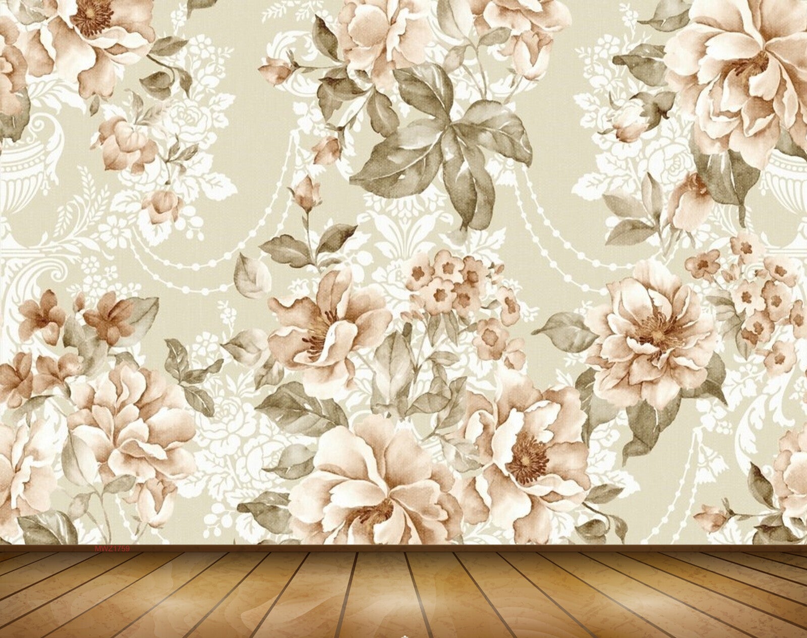Avikalp MWZ1759 Pink Green Flowers Leaves 3D HD Wallpaper Avikalp MWZ1759 Pink Green Flowers Leaves 3D HD Wallpaper