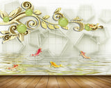 Avikalp MWZ1783 River Fishes Leaves 3D HD Wallpaper Avikalp MWZ1783 River Fishes Leaves 3D HD Wallpaper