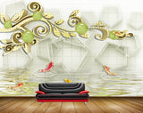 Avikalp MWZ1783 River Fishes Leaves 3D HD Wallpaper Avikalp MWZ1783 River Fishes Leaves 3D HD Wallpaper