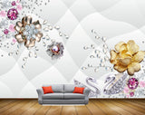 Avikalp MWZ1824 Golden Flowers Cranes 3D HD Wallpaper Avikalp MWZ1824 Golden Flowers Cranes 3D HD Wallpaper