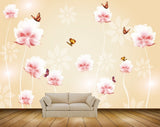 Avikalp MWZ1826 Pink White Flowers Butterflies 3D HD Wallpaper Avikalp MWZ1826 Pink White Flowers Butterflies 3D HD Wallpaper