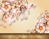 Avikalp MWZ1827 Pink White Flowers Leaves 3D HD Wallpaper Avikalp MWZ1827 Pink White Flowers Leaves 3D HD Wallpaper