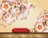 Avikalp MWZ1827 Pink White Flowers Leaves 3D HD Wallpaper Avikalp MWZ1827 Pink White Flowers Leaves 3D HD Wallpaper