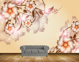 Avikalp MWZ1827 Pink White Flowers Leaves 3D HD Wallpaper Avikalp MWZ1827 Pink White Flowers Leaves 3D HD Wallpaper