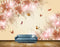 Avikalp MWZ1828 Peach Flowers Butterflies HD Wallpaper