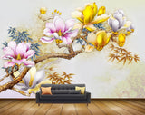 Avikalp MWZ1891 Pink Yellow Flowers Branches 3D HD Wallpaper Avikalp MWZ1891 Pink Yellow Flowers Branches 3D HD Wallpaper
