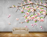 Avikalp MWZ1934 Pink White Flowers Branches 3D HD Wallpaper Avikalp MWZ1934 Pink White Flowers Branches 3D HD Wallpaper