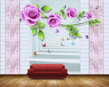 Avikalp MWZ1943 Pink White Flowers Butterflies 3D HD Wallpaper Avikalp MWZ1943 Pink White Flowers Butterflies 3D HD Wallpaper