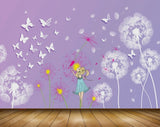 Avikalp MWZ1945 Purple White Flowers Doll Butterflies 3D HD Wallpaper Avikalp MWZ1945 Purple White Flowers Doll Butterflies 3D HD Wallpaper