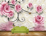 Avikalp MWZ1946 Pink Flowers Butterflies 3D HD Wallpaper Avikalp MWZ1946 Pink Flowers Butterflies 3D HD Wallpaper