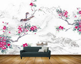 Avikalp MWZ1999 Pink Flowers Birds Boat 3D HD Wallpaper Avikalp MWZ1999 Pink Flowers Birds Boat 3D HD Wallpaper
