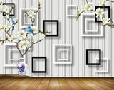 Avikalp MWZ2031 White Yellow Flowers Birds 3D HD Wallpaper Avikalp MWZ2031 White Yellow Flowers Birds 3D HD Wallpaper