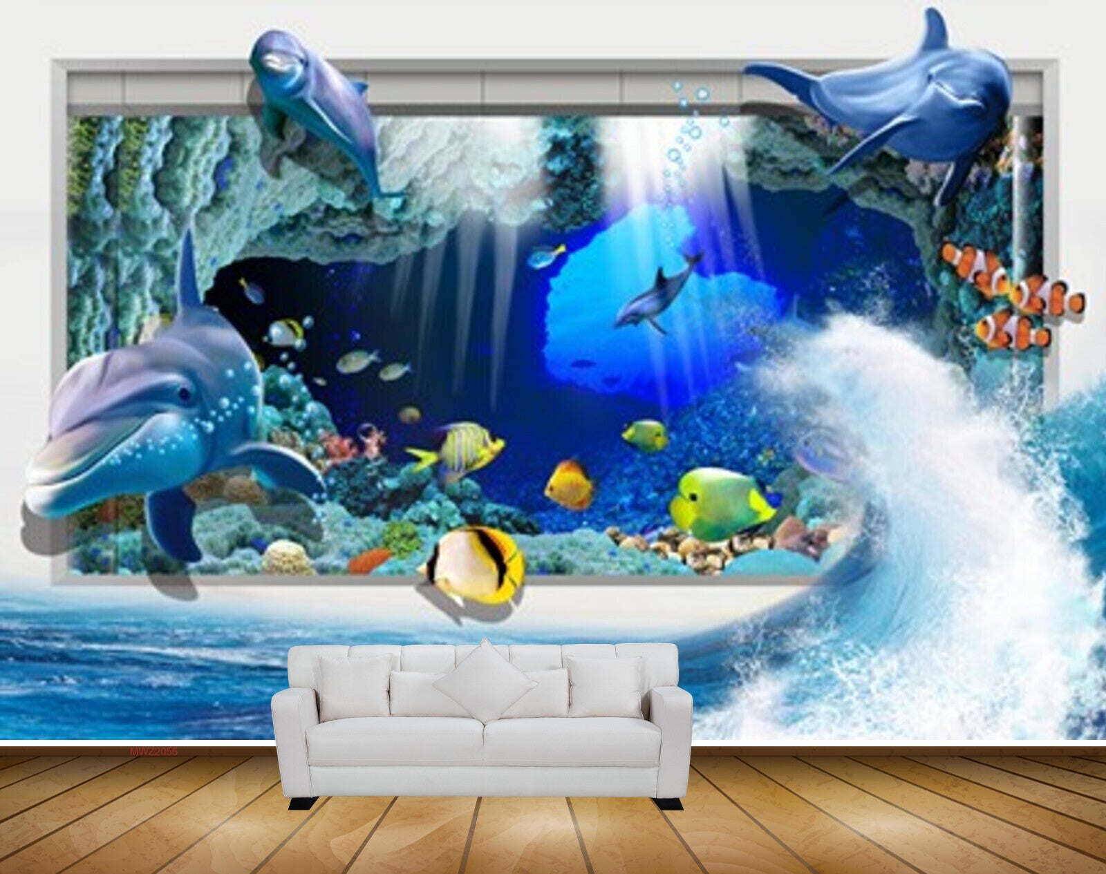 Avikalp MWZ2055 Dolphins Fishes Sea Stones Aquarium Water Ocean Splash Marine HD Wallpaper Avikalp MWZ2055 Dolphins Fishes Sea Stones Aquarium Water Ocean Splash Marine HD Wallpaper