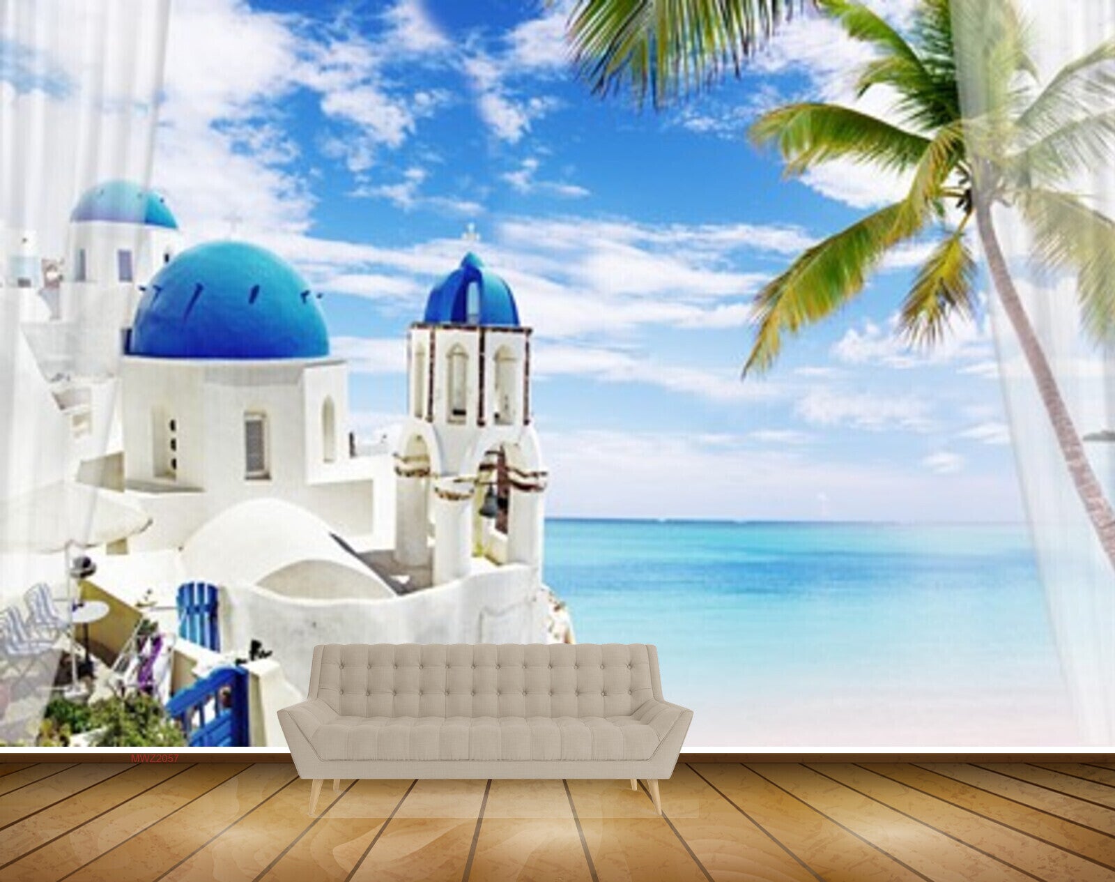 Avikalp MWZ2057 Ocean Sea Island Santorini Coconut Tree Sea Vacation HD Wallpaper Avikalp MWZ2057 Ocean Sea Island Santorini Coconut Tree Sea Vacation HD Wallpaper