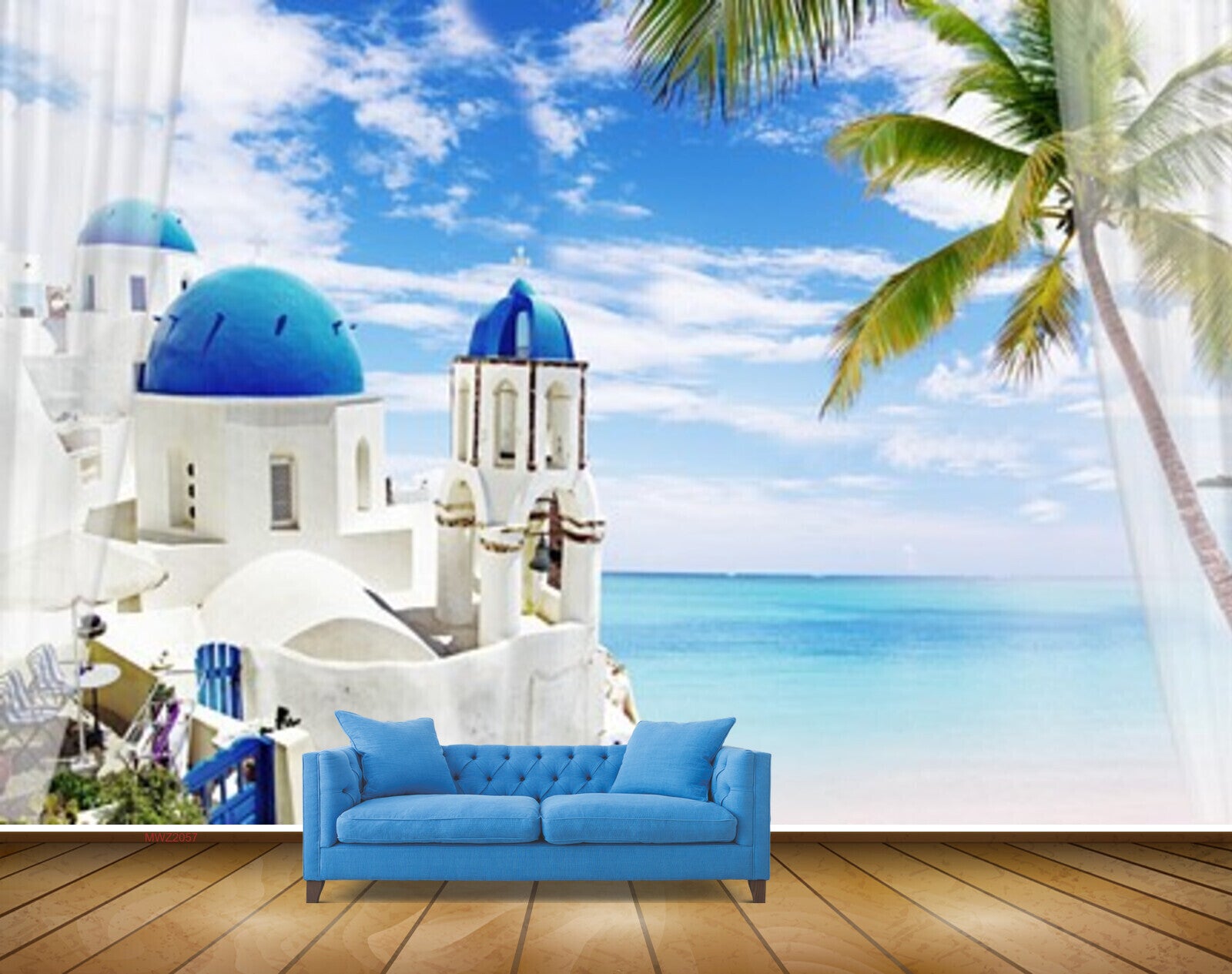 Avikalp MWZ2057 Ocean Sea Island Santorini Coconut Tree Sea Vacation HD Wallpaper Avikalp MWZ2057 Ocean Sea Island Santorini Coconut Tree Sea Vacation HD Wallpaper