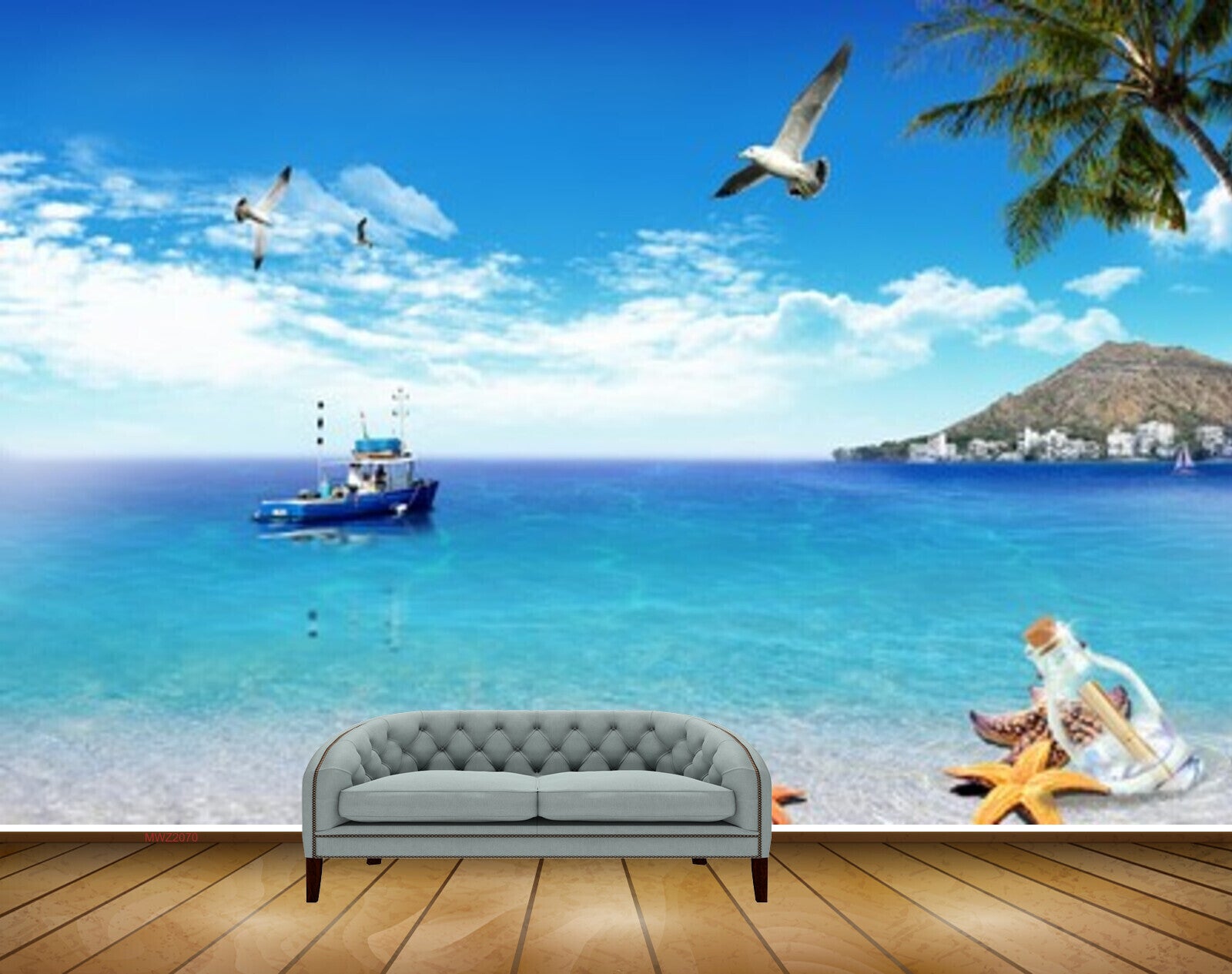 Avikalp MWZ2070 Sea Boat Birds Mountain Starfish Clouds Ocean Water Marine HD Wallpaper Avikalp MWZ2070 Sea Boat Birds Mountain Starfish Clouds Ocean Water Marine HD Wallpaper