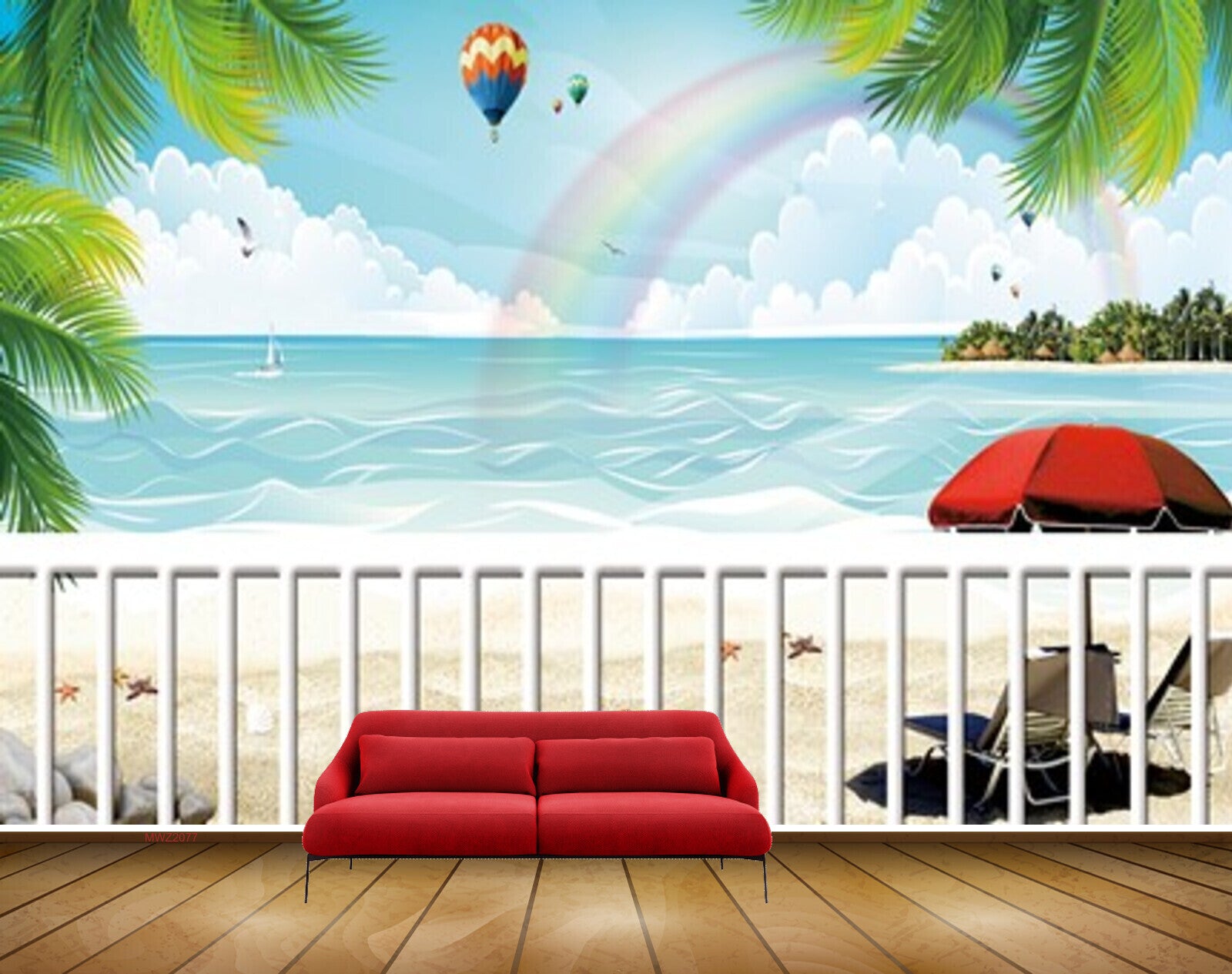 Avikalp MWZ2077 Beach Starfish Rainbow Trees Birds Parachutes Water Clouds Ocean Nature HD Wallpaper Avikalp MWZ2077 Beach Starfish Rainbow Trees Birds Parachutes Water Clouds Ocean Nature HD Wallpaper