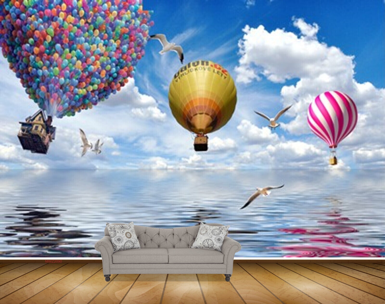 Avikalp MWZ2090 Sea Birds Parachutes Clouds Air Baloon Blue Sky HD Wallpaper Avikalp MWZ2090 Sea Birds Parachutes Clouds Air Baloon Blue Sky HD Wallpaper