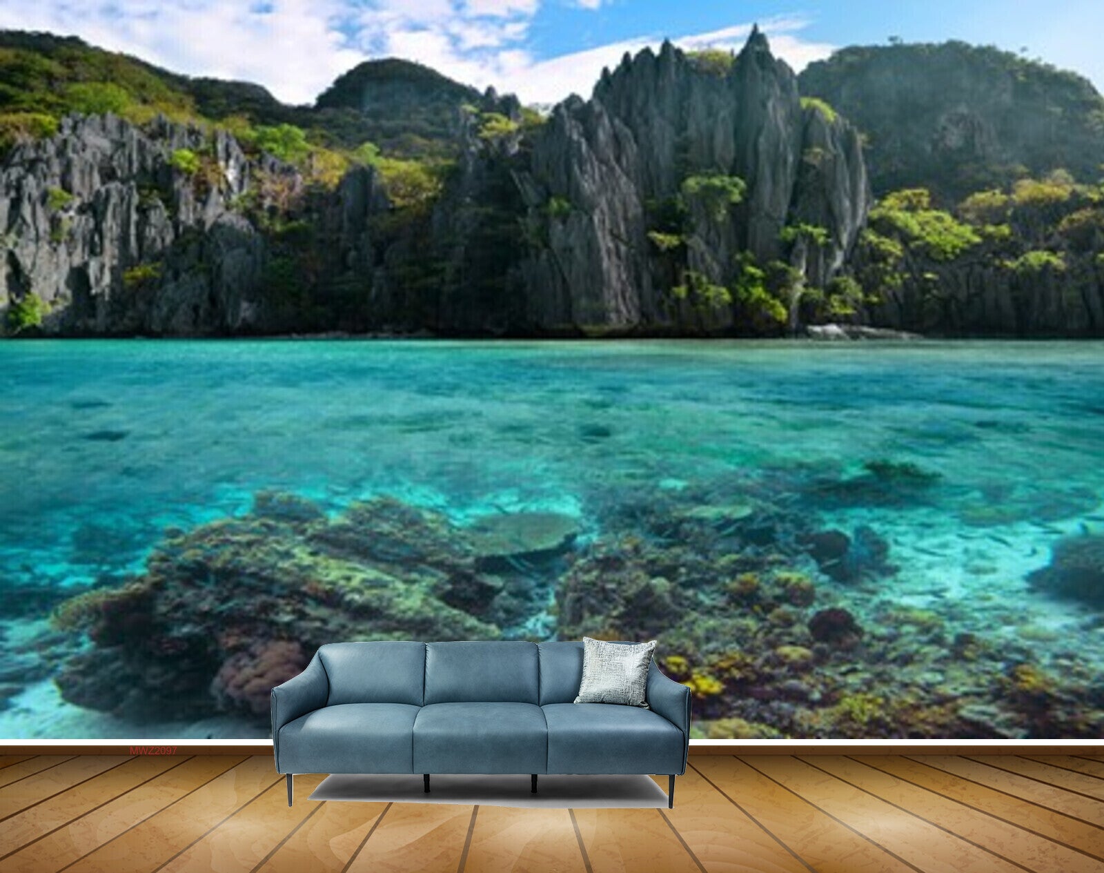 Avikalp MWZ2097 Sea Trees Fishes Mountains Island HD Wallpaper Avikalp MWZ2097 Sea Trees Fishes Mountains Island HD Wallpaper