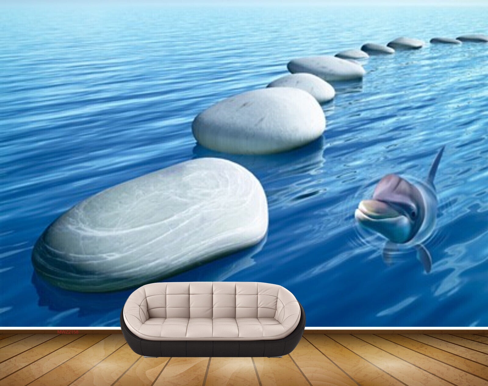 Avikalp MWZ2158 Sea Blue Dolphins Stones Water Ocean HD Wallpaper Avikalp MWZ2158 Sea Blue Dolphins Stones Water Ocean HD Wallpaper