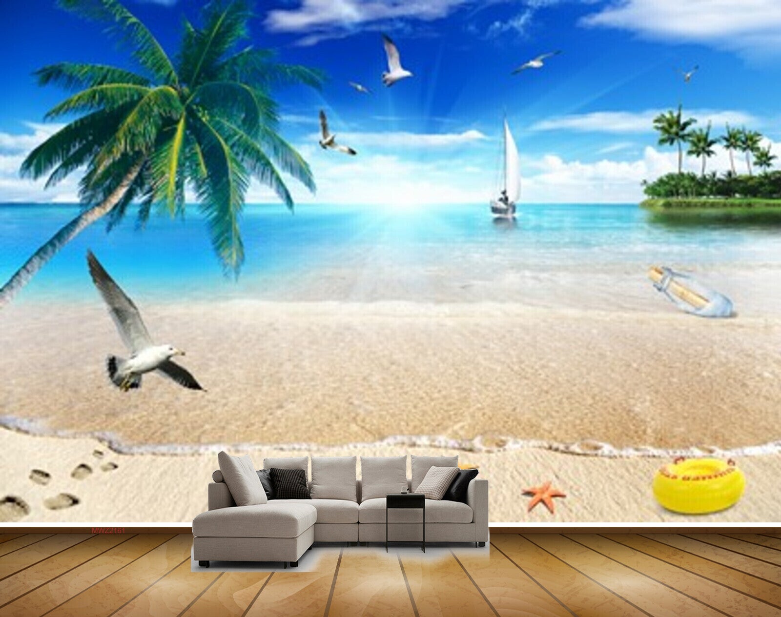 Avikalp MWZ2161 Sea Trees Birds Starfishes Bottle Boat Sun Light Beach Sand Water Ocean HD Wallpaper Avikalp MWZ2161 Sea Trees Birds Starfishes Bottle Boat Sun Light Beach Sand Water Ocean HD Wallpaper