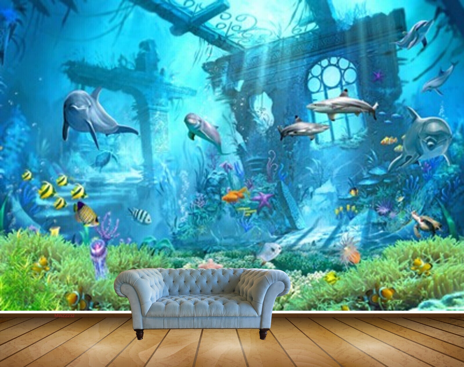 Avikalp MWZ2232 Sea Dolphins Fishes Starfishes Plants Grass Underwater Water Ocean HD Wallpaper Avikalp MWZ2232 Sea Dolphins Fishes Starfishes Plants Grass Underwater Water Ocean HD Wallpaper