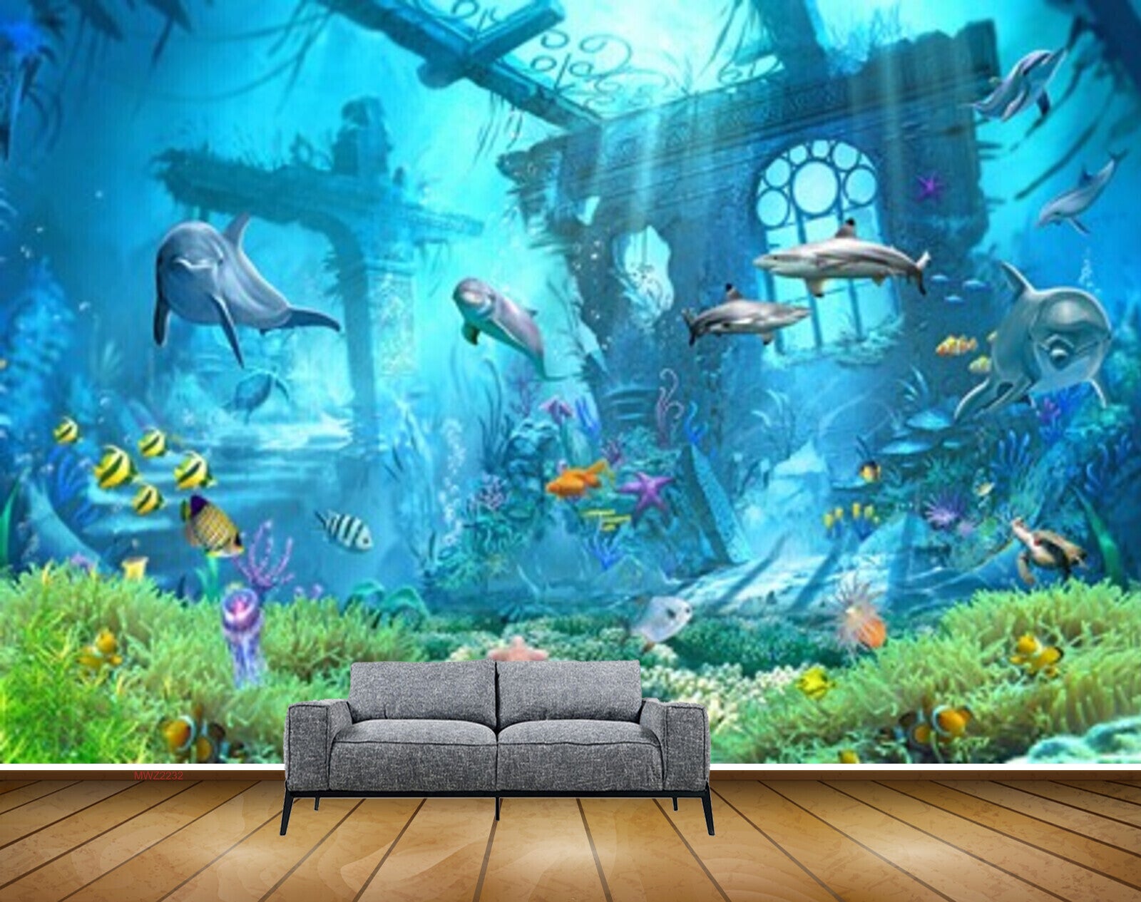 Avikalp MWZ2232 Sea Dolphins Fishes Starfishes Plants Grass Underwater Water Ocean HD Wallpaper Avikalp MWZ2232 Sea Dolphins Fishes Starfishes Plants Grass Underwater Water Ocean HD Wallpaper