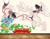 Avikalp MWZ2302 Pink Brown Fishes Flowers Leaves HD Wallpaper Avikalp MWZ2302 Pink Brown Fishes Flowers Leaves HD Wallpaper