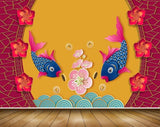Avikalp MWZ2333 Blue Pink Fishes Flowers HD Wallpaper Avikalp MWZ2333 Blue Pink Fishes Flowers HD Wallpaper