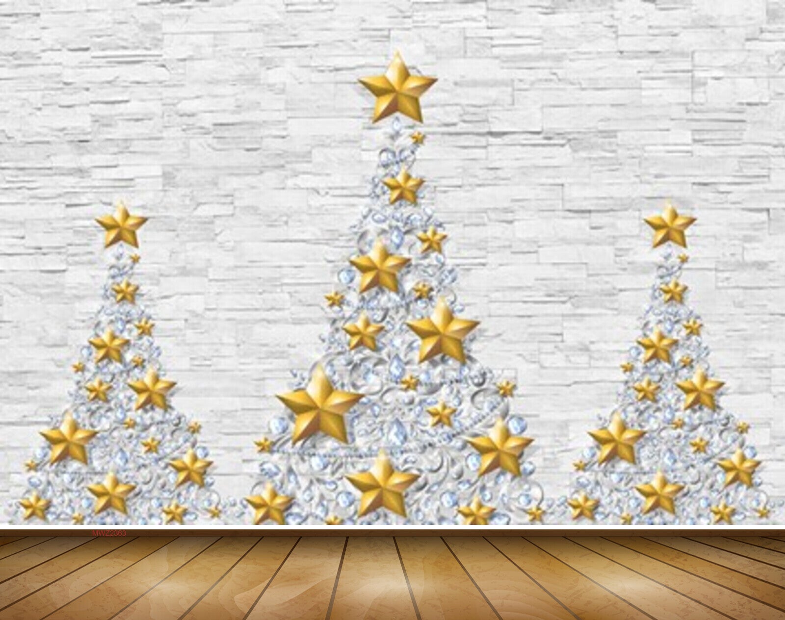 Avikalp MWZ2363 Golden Stars Christmas Trees HD Wallpaper Avikalp MWZ2363 Golden Stars Christmas Trees HD Wallpaper