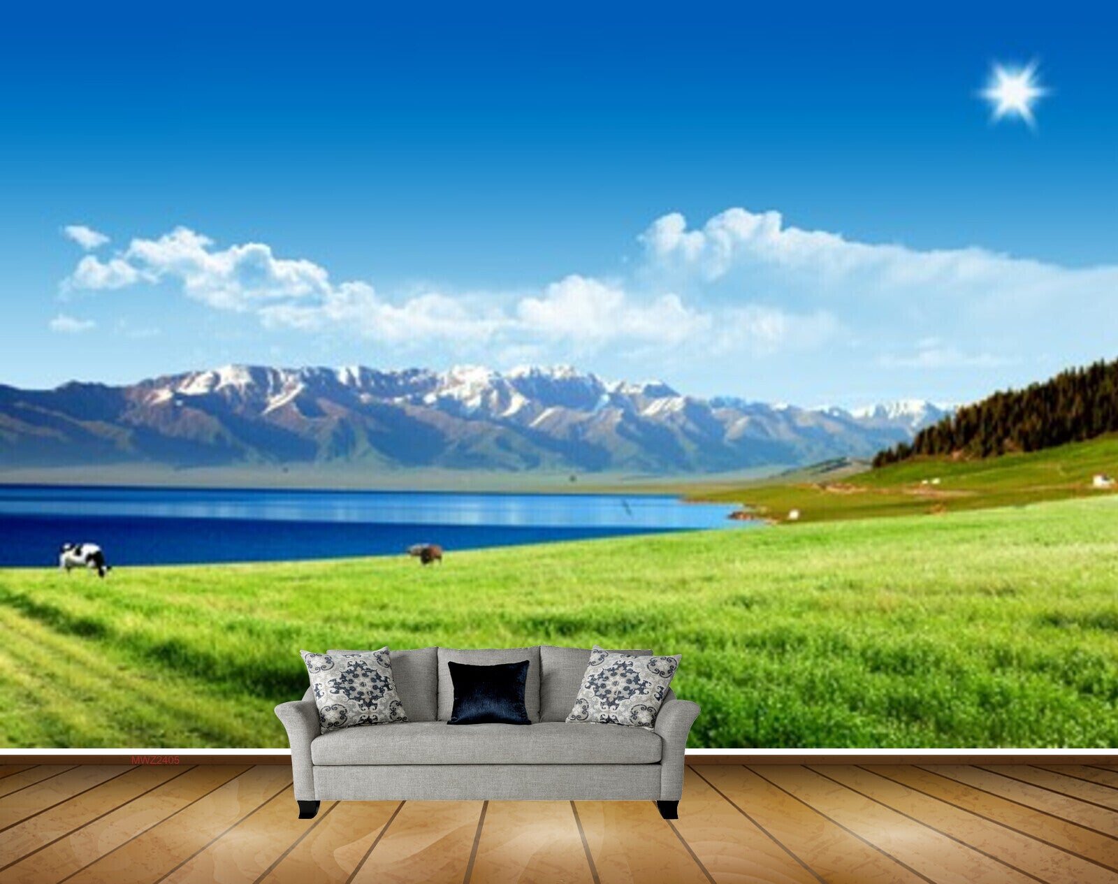 Avikalp MWZ2405 Sun Grass Mountains Pond River Lake Water Cow Clouds Trees HD Wallpaper Avikalp MWZ2405 Sun Grass Mountains Pond River Lake Water Cow Clouds Trees HD Wallpaper