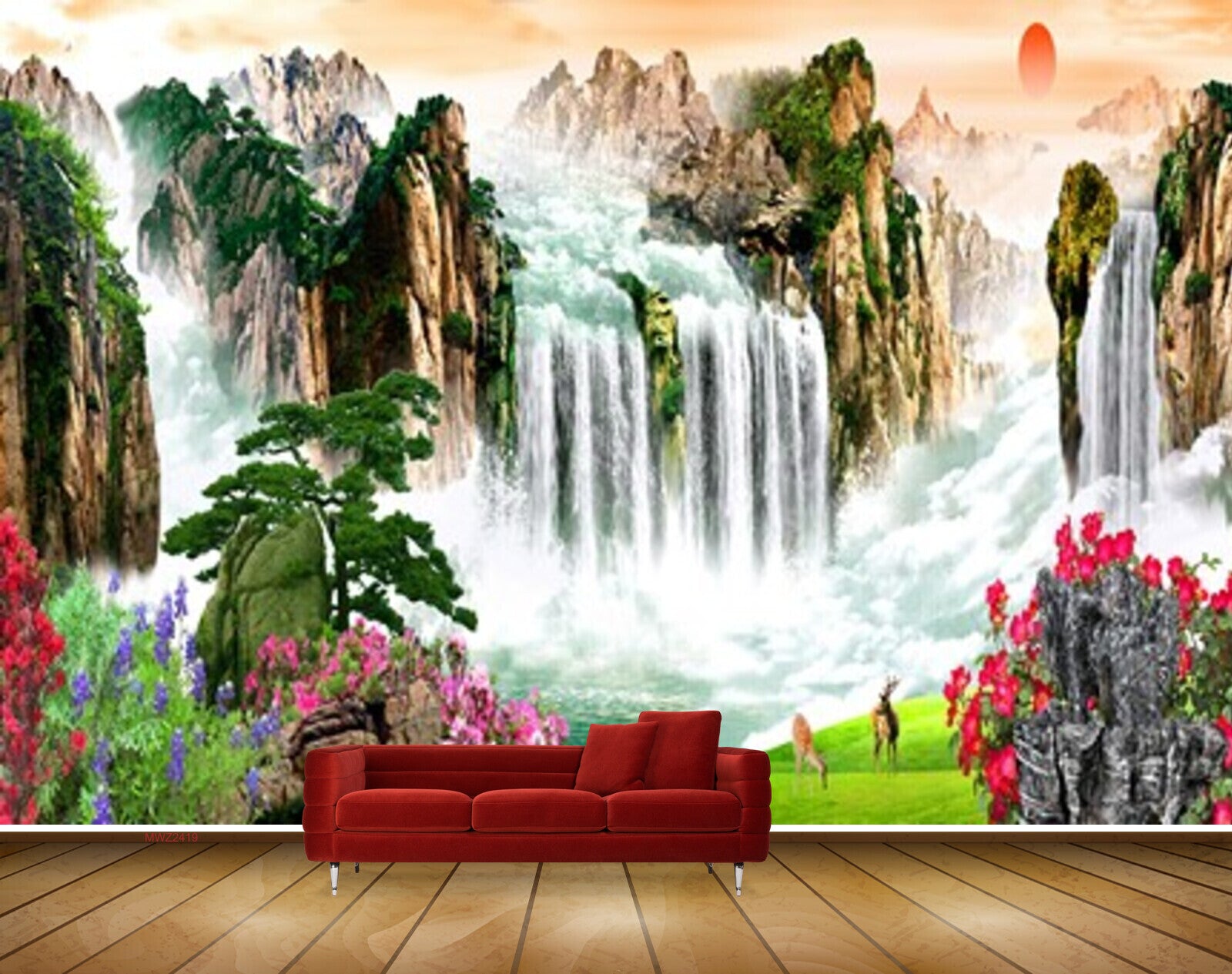 Avikalp MWZ2419 Mountains Waterfalls Sun Trees Flowers Grass Deer Pond River Lake Water HD Wallpaper Avikalp MWZ2419 Mountains Waterfalls Sun Trees Flowers Grass Deer Pond River Lake Water HD Wallpaper