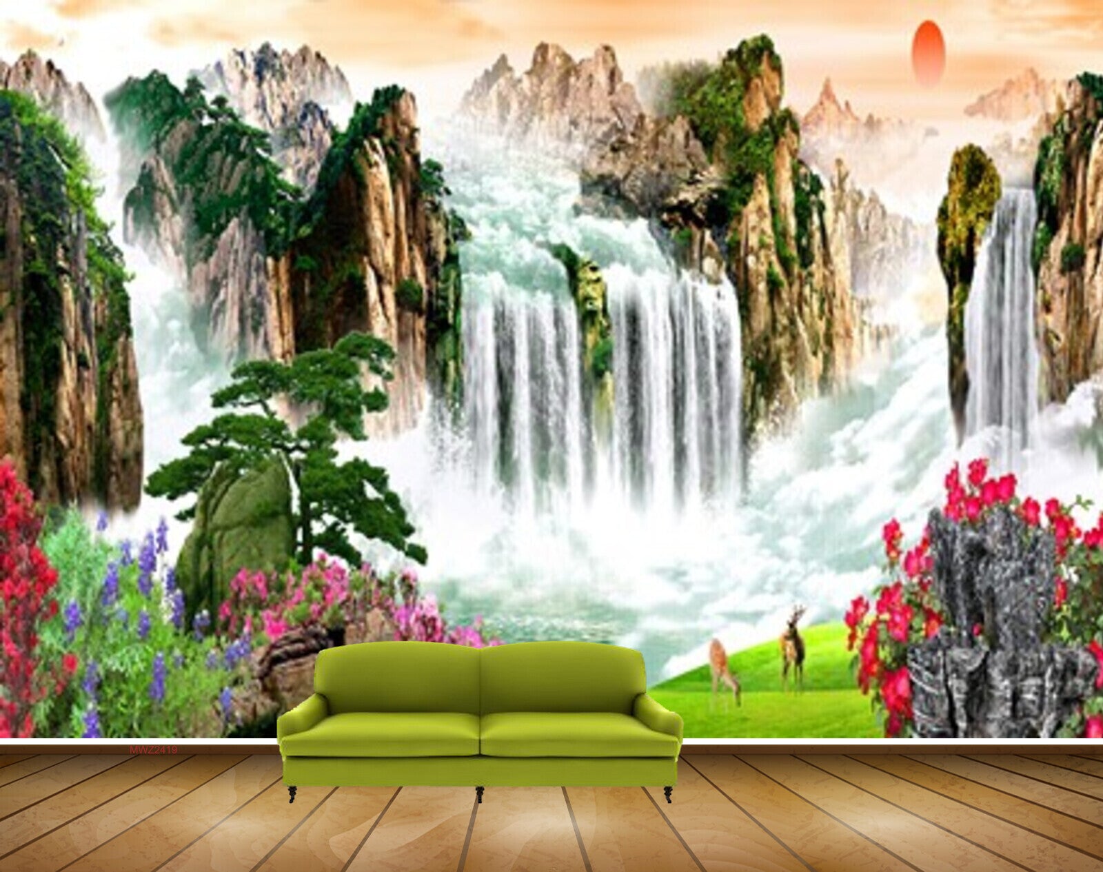 Avikalp MWZ2419 Mountains Waterfalls Sun Trees Flowers Grass Deer Pond River Lake Water HD Wallpaper Avikalp MWZ2419 Mountains Waterfalls Sun Trees Flowers Grass Deer Pond River Lake Water HD Wallpaper