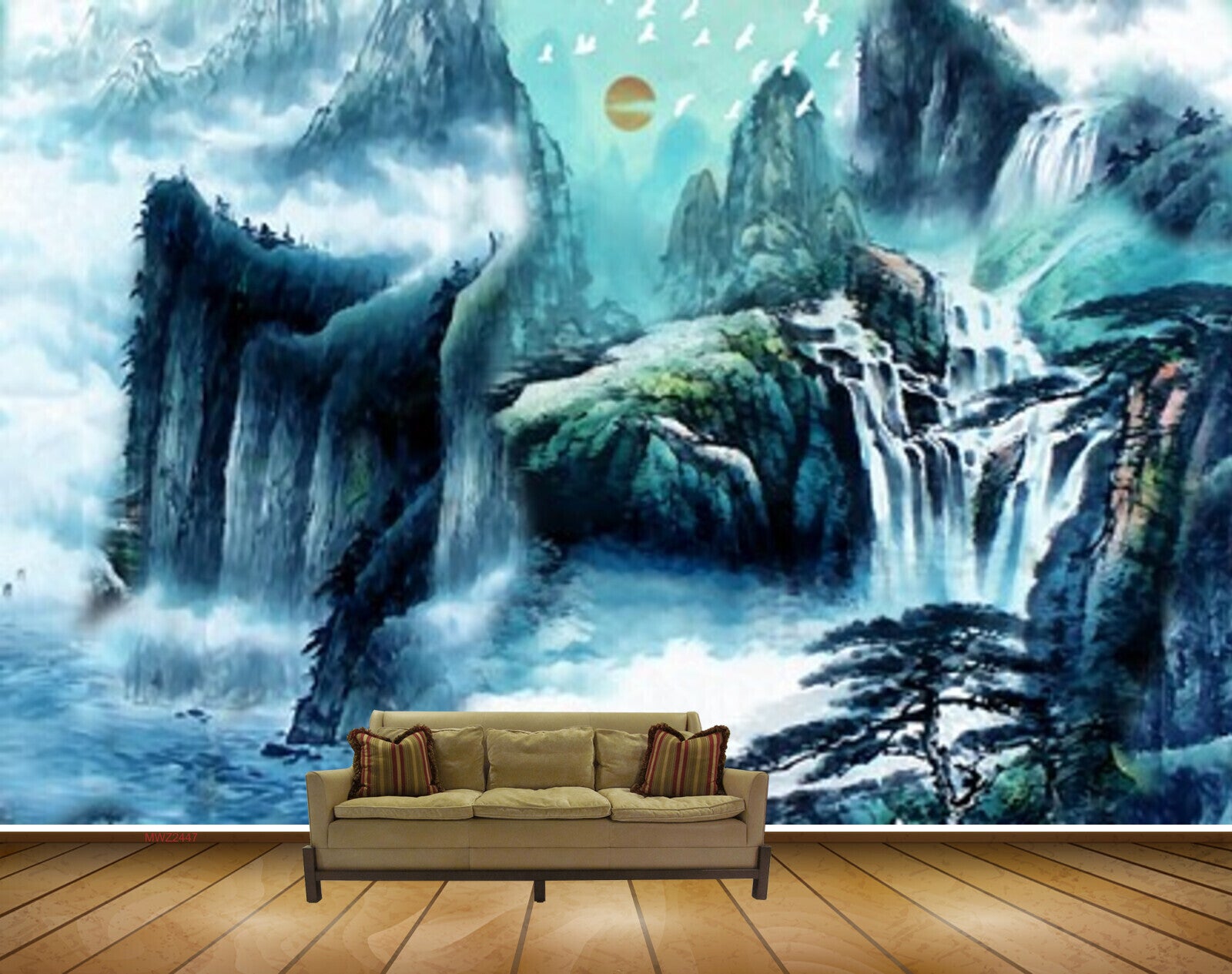 Avikalp MWZ2447 Sun Birds Waterfalls Trees MountainsPond River Lake Water HD Wallpaper Avikalp MWZ2447 Sun Birds Waterfalls Trees MountainsPond River Lake Water HD Wallpaper