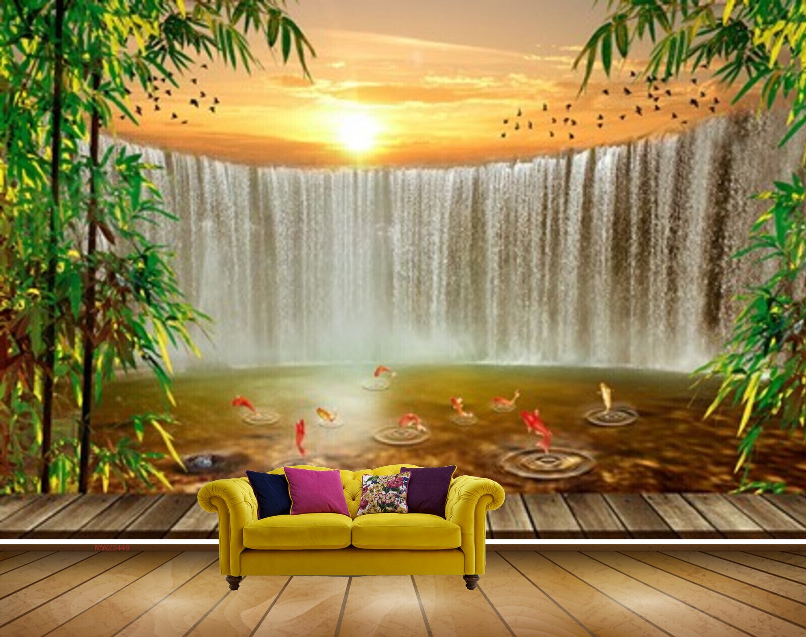 Avikalp MWZ2449 Sunset Birds Waterfalls Trees Fishes Leaves Pond River Lake Water HD Wallpaper Avikalp MWZ2449 Sunset Birds Waterfalls Trees Fishes Leaves Pond River Lake Water HD Wallpaper