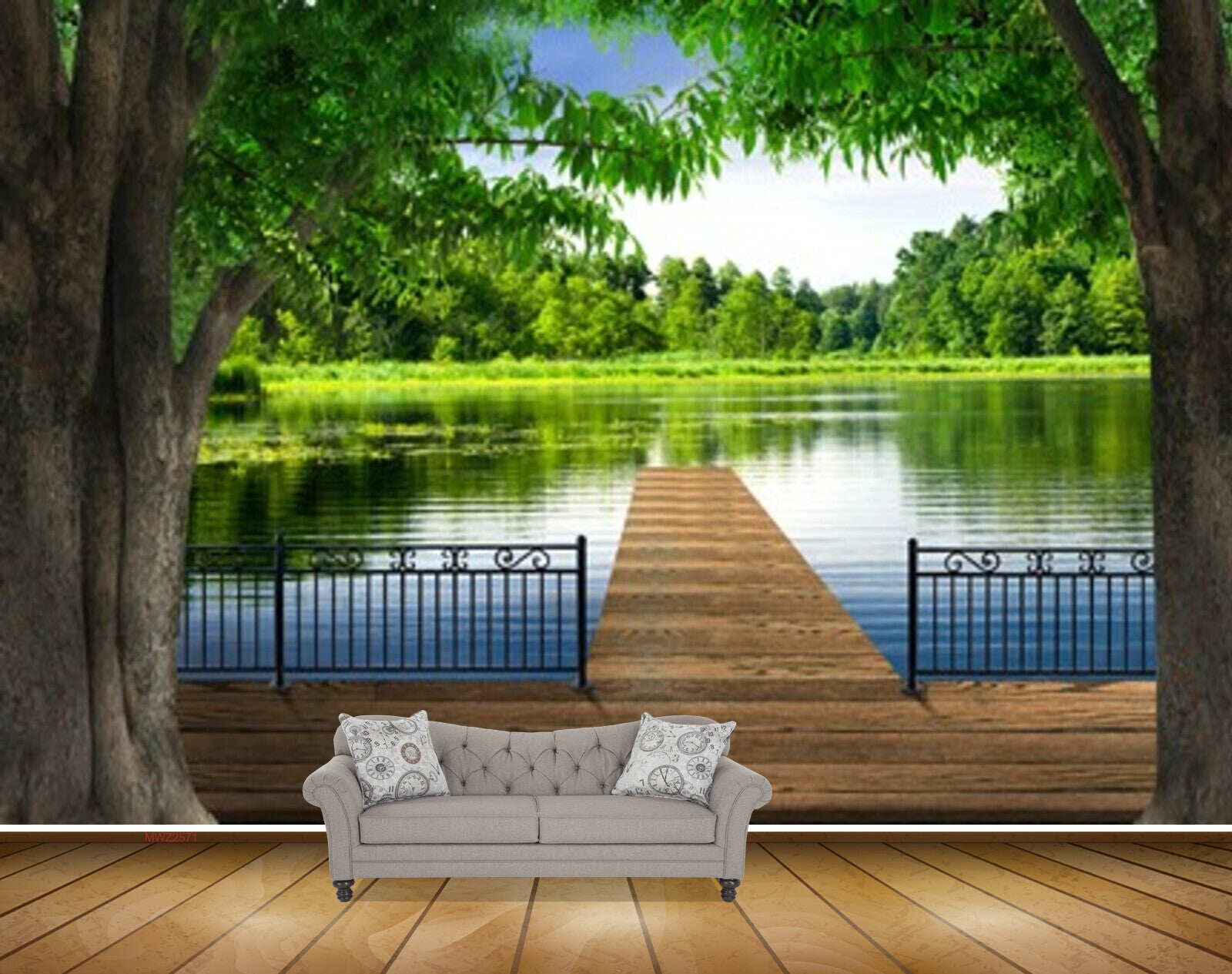 Avikalp MWZ2571 Trees River Wooden Bridge Lake Grass Leaves HD Wallpaper Avikalp MWZ2571 Trees River Wooden Bridge Lake Grass Leaves HD Wallpaper