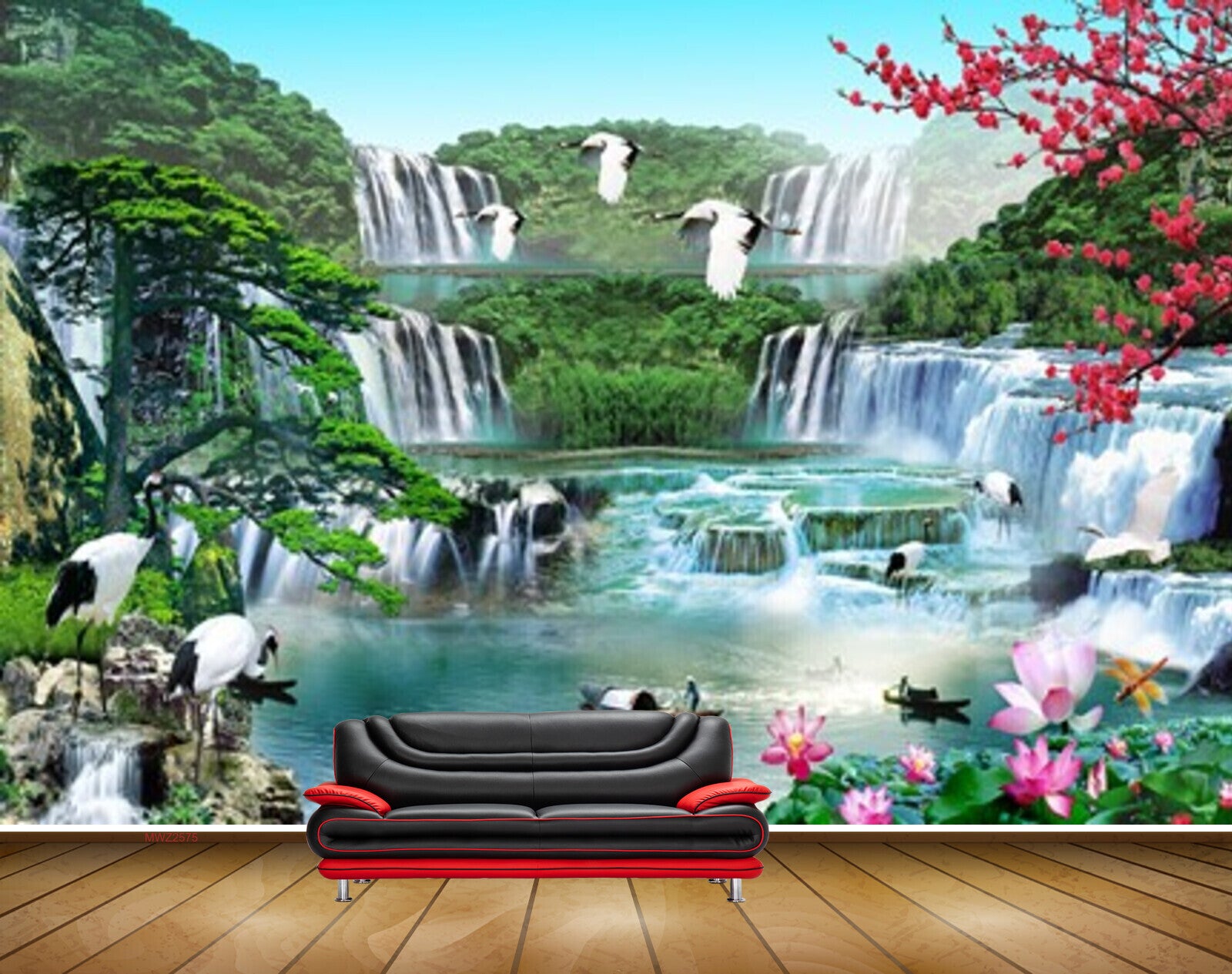 Avikalp MWZ2575 Waterfalls Birds Flowers Cranes Pond River Water Trees Plants Boat HD Wallpaper Avikalp MWZ2575 Waterfalls Birds Flowers Cranes Pond River Water Trees Plants Boat HD Wallpaper