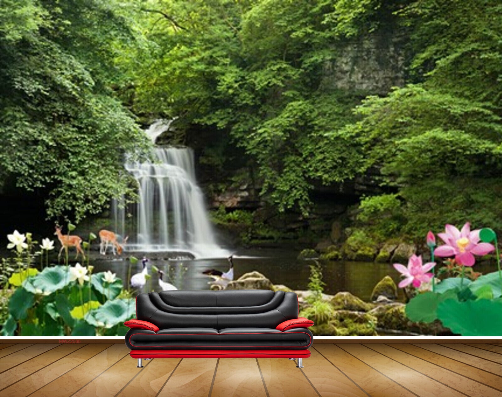 Avikalp MWZ2588 Mountains Waterfalls Trees Lotus Flowers Deers Plants Pond River HD Wallpaper Avikalp MWZ2588 Mountains Waterfalls Trees Lotus Flowers Deers Plants Pond River HD Wallpaper